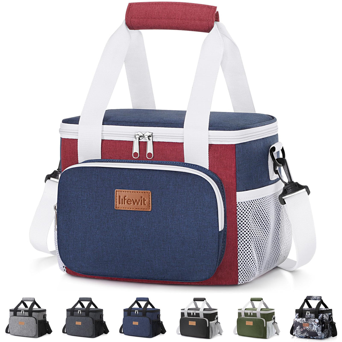 Lifewit Medium Lunch Bag, Insulated Lunch Box, Soft Cooler Cooling Tote for Adult Men Women, Black 12-Can (9L)