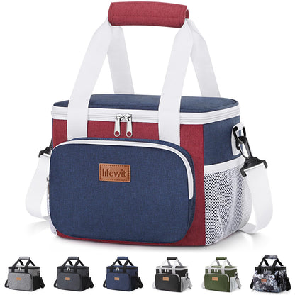 Lifewit Medium Lunch Bag, Insulated Lunch Box, Soft Cooler Cooling Tote for Adult Men Women, Black 12-Can (9L)