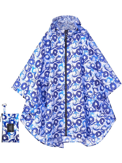 Unisex Hooded Rain Poncho, Waterproof Raincoat Jacket with pocket for Adult, Rain Coat for Outdoor Activities