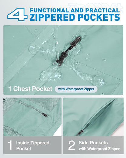 33,000ft Packable Rain Jacket for Women Waterproof Raincoats with Hood