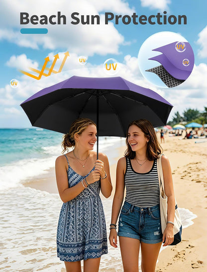 Jorilis Compact Umbrella for Travel - Automatic Umbrellas for Rain & Sun Protection, Small Portable UV Umbrella for Car, Backpack, Walking, Folding Windproof Umbrellas for Kids, Women
