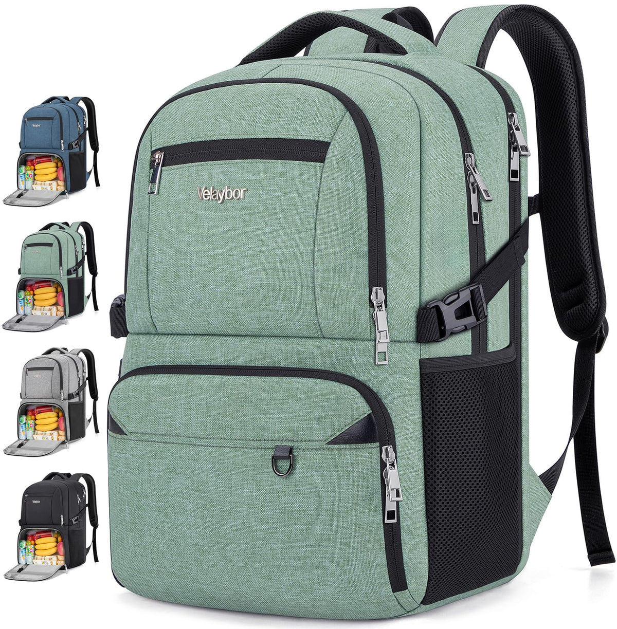 Insulated Lunch Backpack Fit 17" Laptop with Cooler Compartment