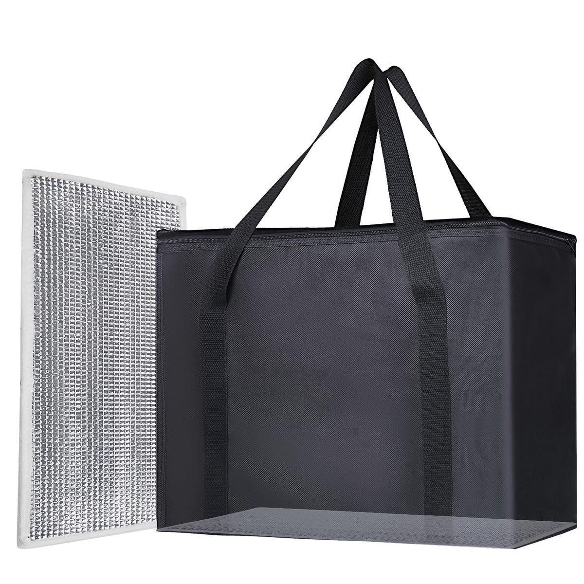 Bodaon 1-Pack Insulated Reusable Grocery Shopping Bags, X-Large, Black