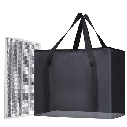 Bodaon 1-Pack Insulated Reusable Grocery Shopping Bags, X-Large, Black