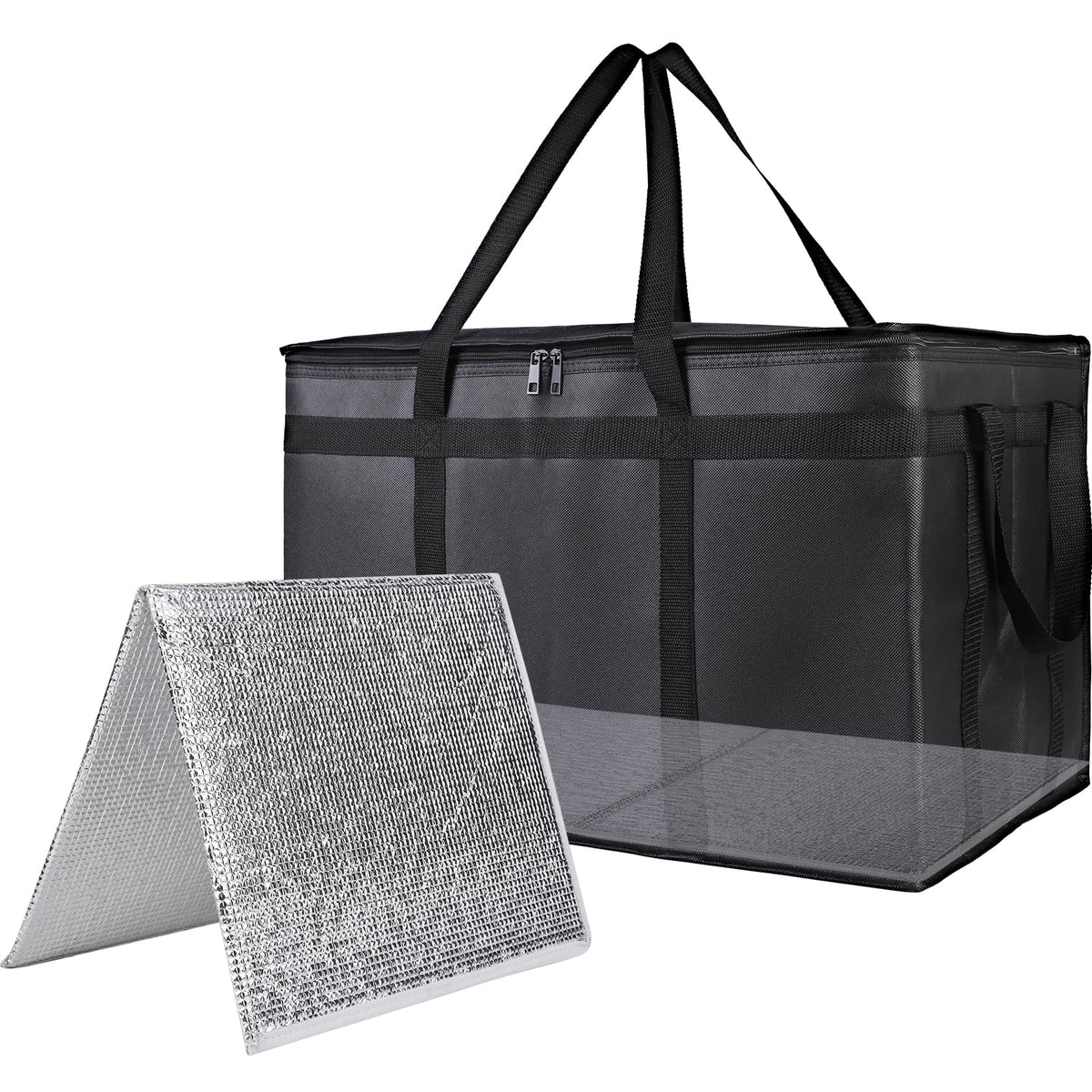 Bodaon 1-Pack Insulated Reusable Grocery Shopping Bags, X-Large, Black