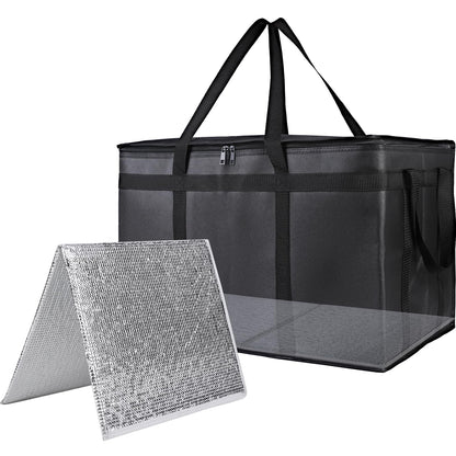 Bodaon 1-Pack Insulated Reusable Grocery Shopping Bags, X-Large, Black