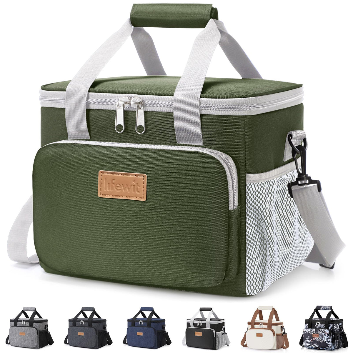 Lifewit Medium Lunch Bag, Insulated Lunch Box, Soft Cooler Cooling Tote for Adult Men Women, Black 12-Can (9L)