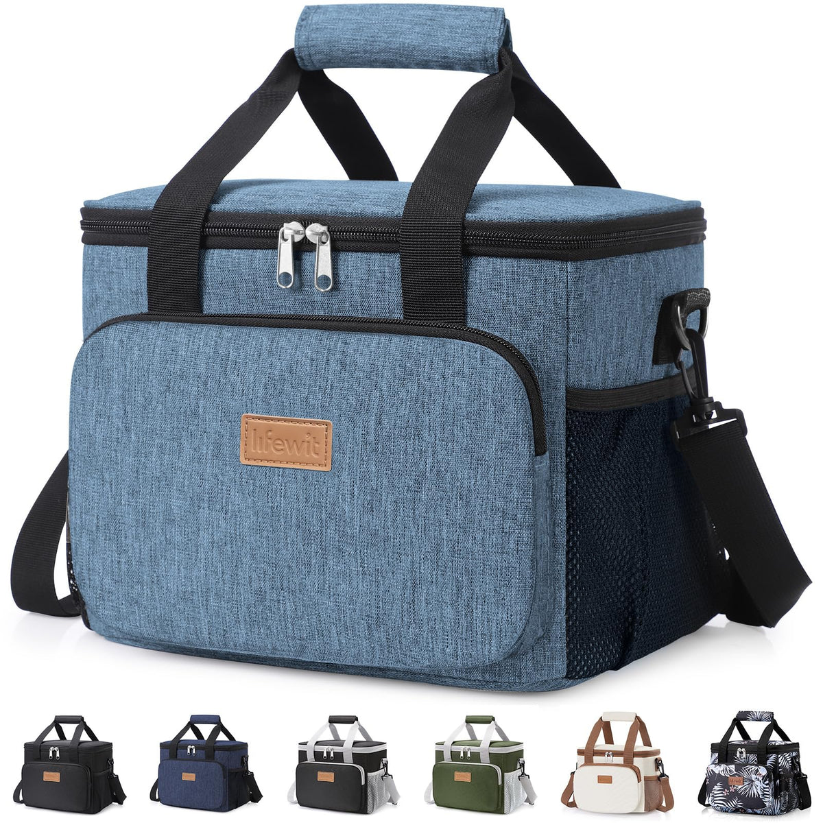 Lifewit Medium Lunch Bag, Insulated Lunch Box, Soft Cooler Cooling Tote for Adult Men Women, Black 12-Can (9L)