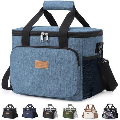Lifewit Medium Lunch Bag, Insulated Lunch Box, Soft Cooler Cooling Tote for Adult Men Women, Black 12-Can (9L)
