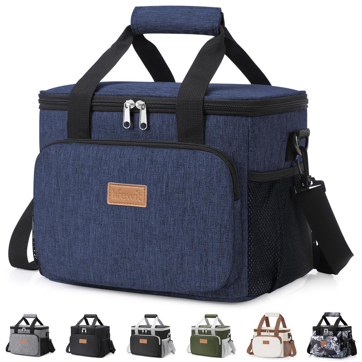 Lifewit Medium Lunch Bag, Insulated Lunch Box, Soft Cooler Cooling Tote for Adult Men Women, Black 12-Can (9L)