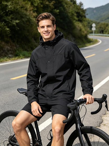 UIQUR Mens Lightweight Packable Waterproof Rain Jacket Windbreaker