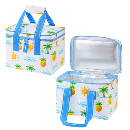 VENO 2 Pack Insulated Grocery Bags, Hard Bottom, Light Blue