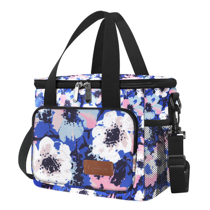 Femuar Reusable Lunch Box for Men/Women - Insulated Lunch Bag Leakproof Lunchbox for Work Office Picnic Beach - Freezable Lunch Cooler Bag with Adjustable Shoulder Strap - Black
