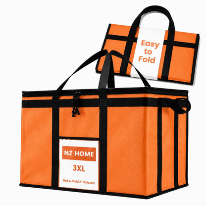 NZ home Insulated Food Bag, Portable Cooler Tote (3XL, Black, 1 Pack)