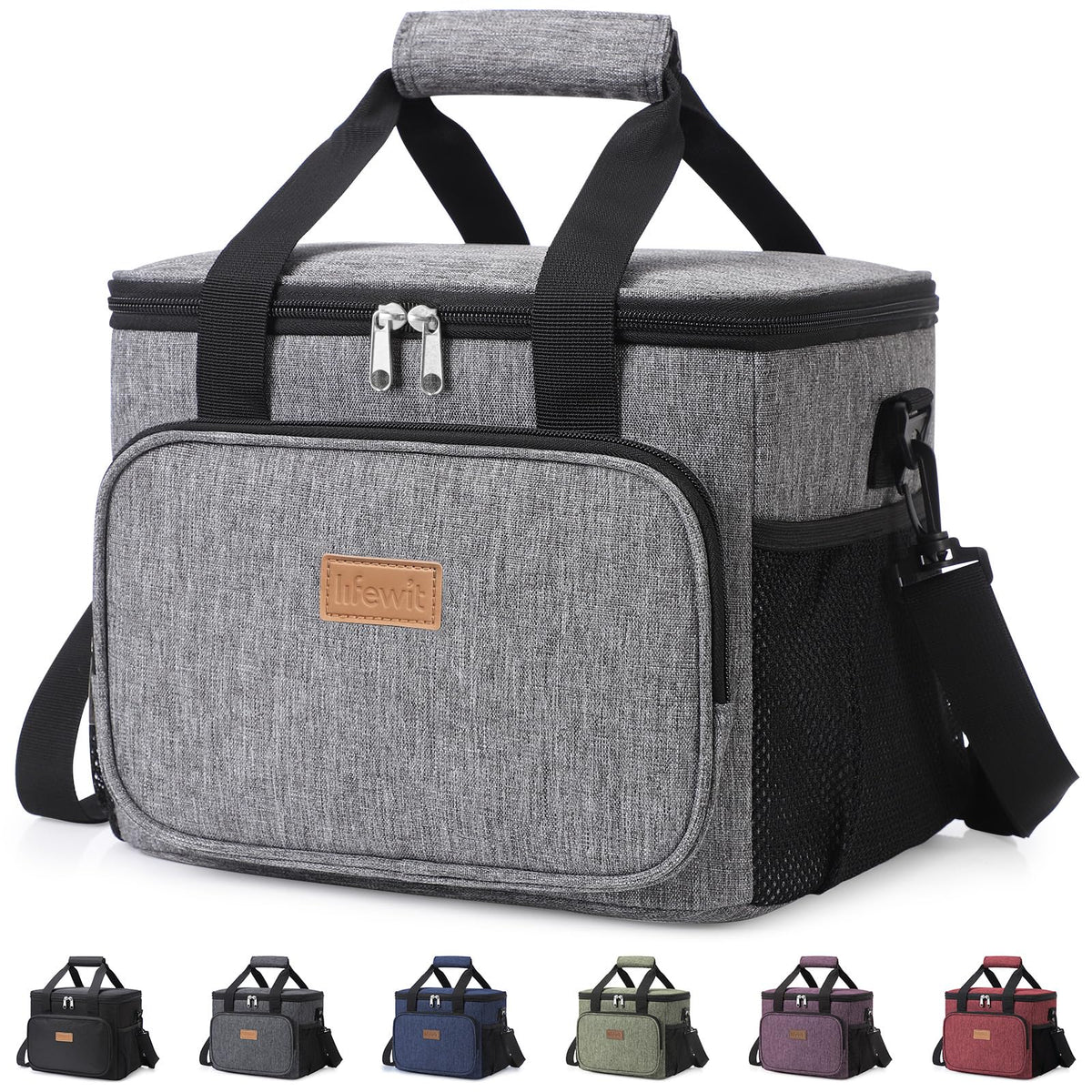 Lifewit Medium Lunch Bag, Insulated Lunch Box, Soft Cooler Cooling Tote for Adult Men Women, Black 12-Can (9L)