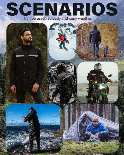 iCreek Rain Suit Waterproof Hi Vis Raincoat Reflective Rain Gear Unisex