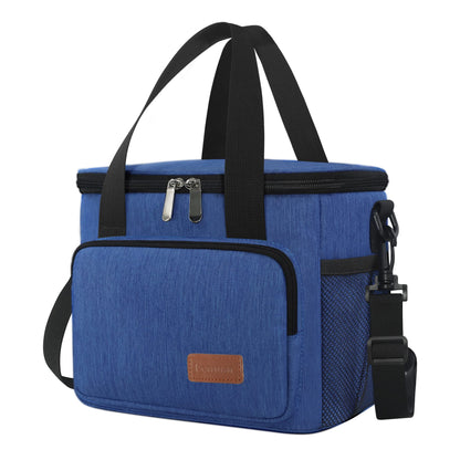 Femuar Reusable Lunch Box for Men/Women - Insulated Lunch Bag Leakproof Lunchbox for Work Office Picnic Beach - Freezable Lunch Cooler Bag with Adjustable Shoulder Strap - Black