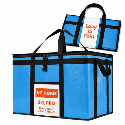 NZ home Insulated Food Bag, Portable Cooler Tote (3XL, Black, 1 Pack)