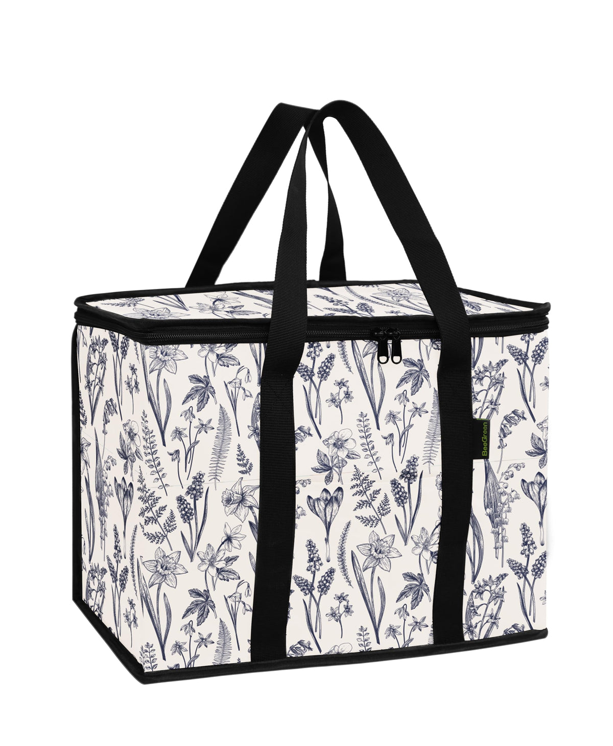 BeeGreen Cooler Bag Soft Insulated Tote for Beach Travel Grocery Shopping Lunch Portable Large Ice Coolers with Handle Hard Freezer Bags with Zippered Top Foldable Leakproof Delivery Totes Moss