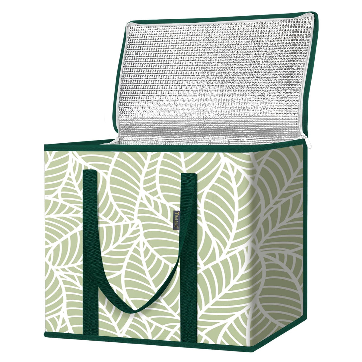 BALEINE Insulated Reusable Grocery Bags with Zippered Top, Large Cooler Bag