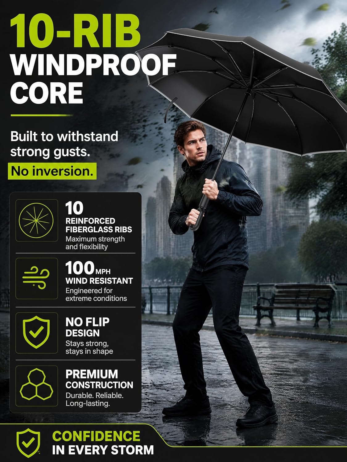 Auto Reverse Folding UV Travel Umbrella, Rain Sun Use, 360 Reflective