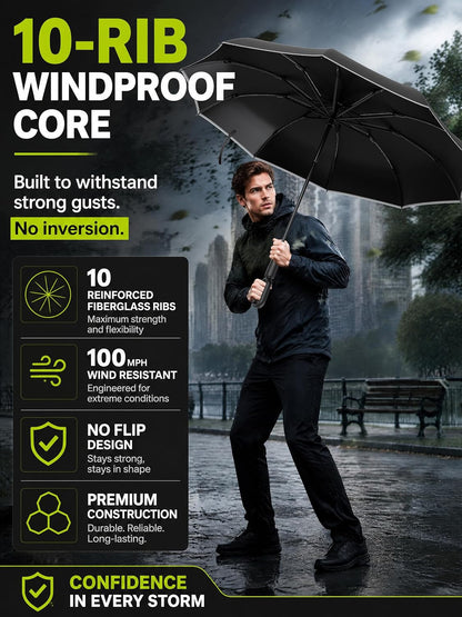 Auto Reverse Folding UV Travel Umbrella, Rain Sun Use, 360 Reflective