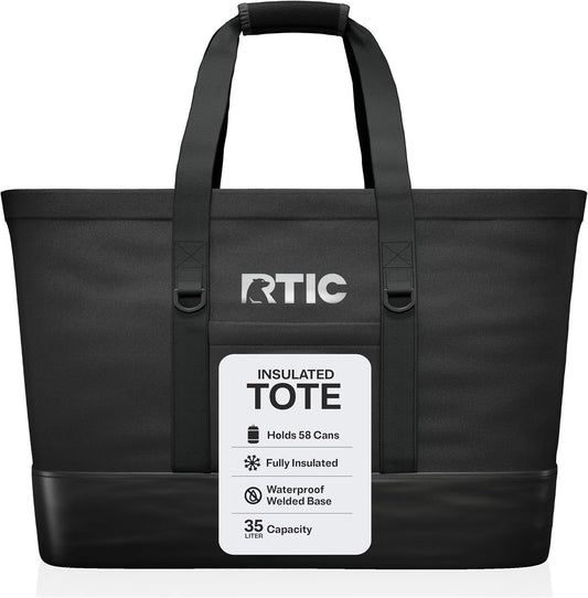 RTIC Everyday Insulated Tote Bag, Reusable Thermal Cooler with Zippered Top for Beach, Grocery, Shopping