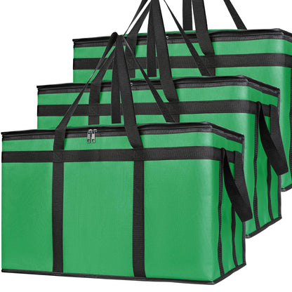 Bodaon 3 Pack Insulated Food Delivery Bags, XXXL Catering Cooler Bag Black