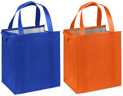 Mediz Hannah Direct Large Capacity Heavy Duty Insulated Smart Shopping Bag - Strong Reusable Grocery Tote 2 Pack