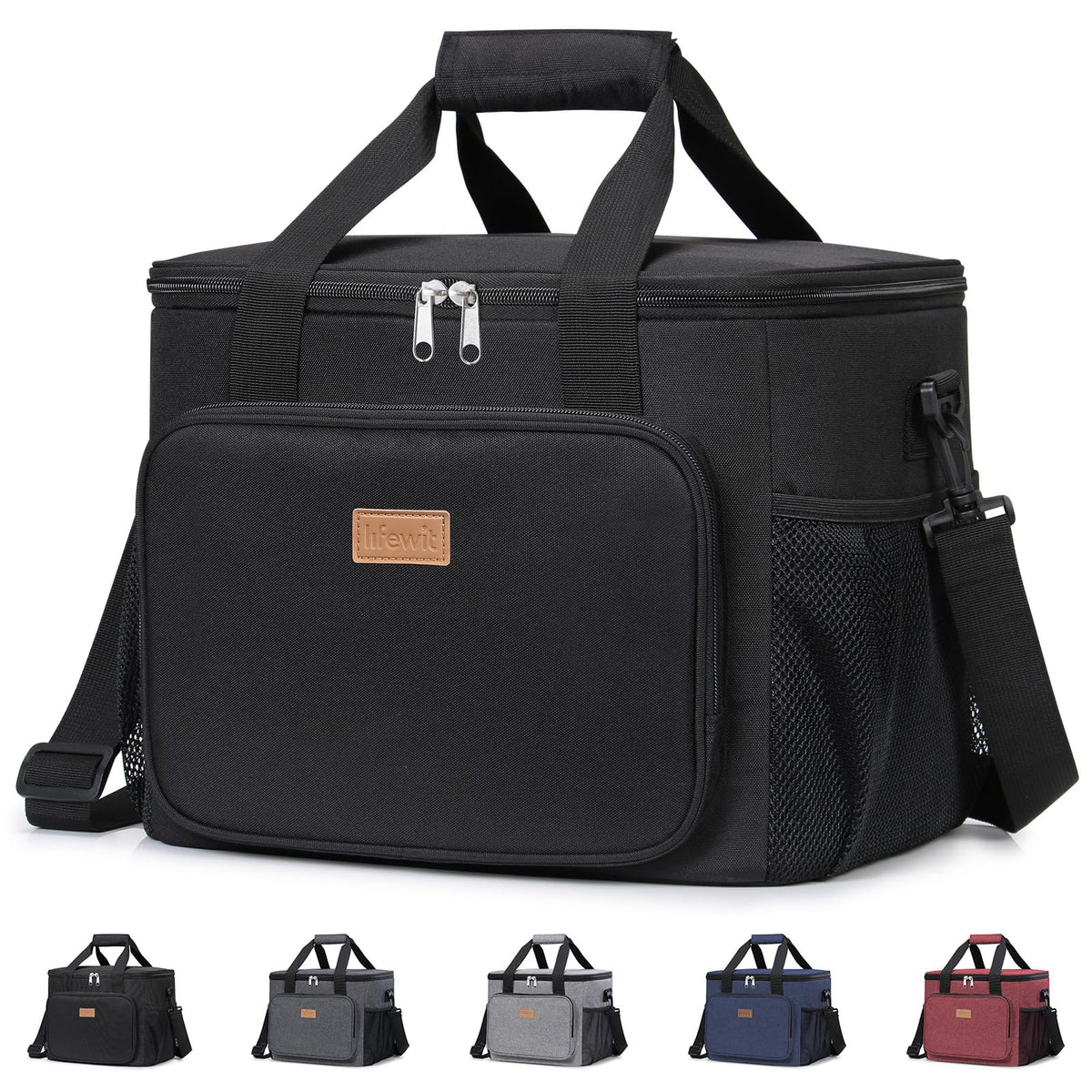 Lifewit Medium Lunch Bag, Insulated Lunch Box, Soft Cooler Cooling Tote for Adult Men Women, Black 12-Can (9L)