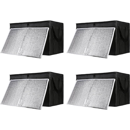 1-Pack Insulated Food Delivery Bag with Hard Bottom, 3X-Large, Black