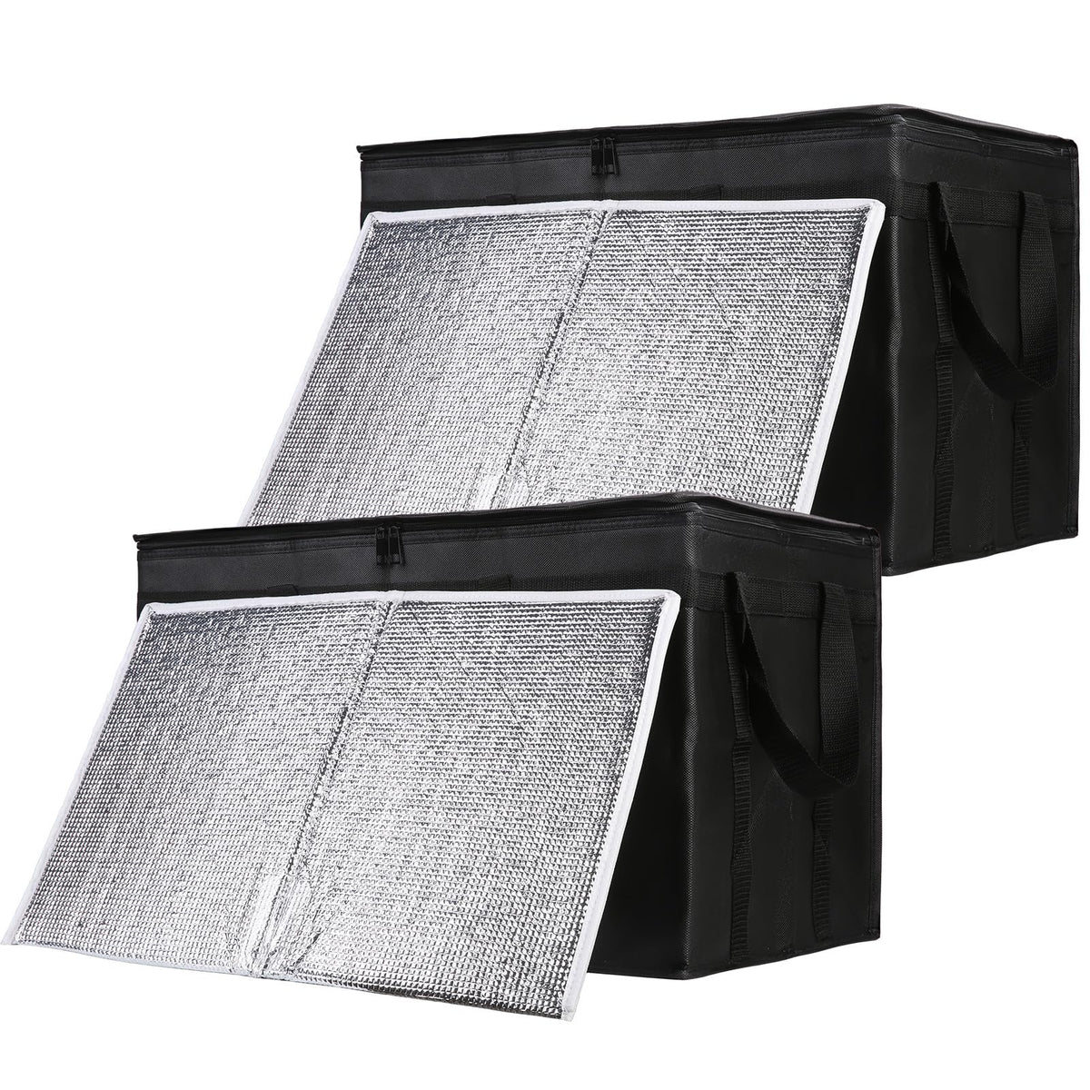 1-Pack Insulated Food Delivery Bag with Hard Bottom, 3X-Large, Black