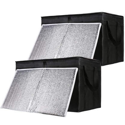 1-Pack Insulated Food Delivery Bag with Hard Bottom, 3X-Large, Black