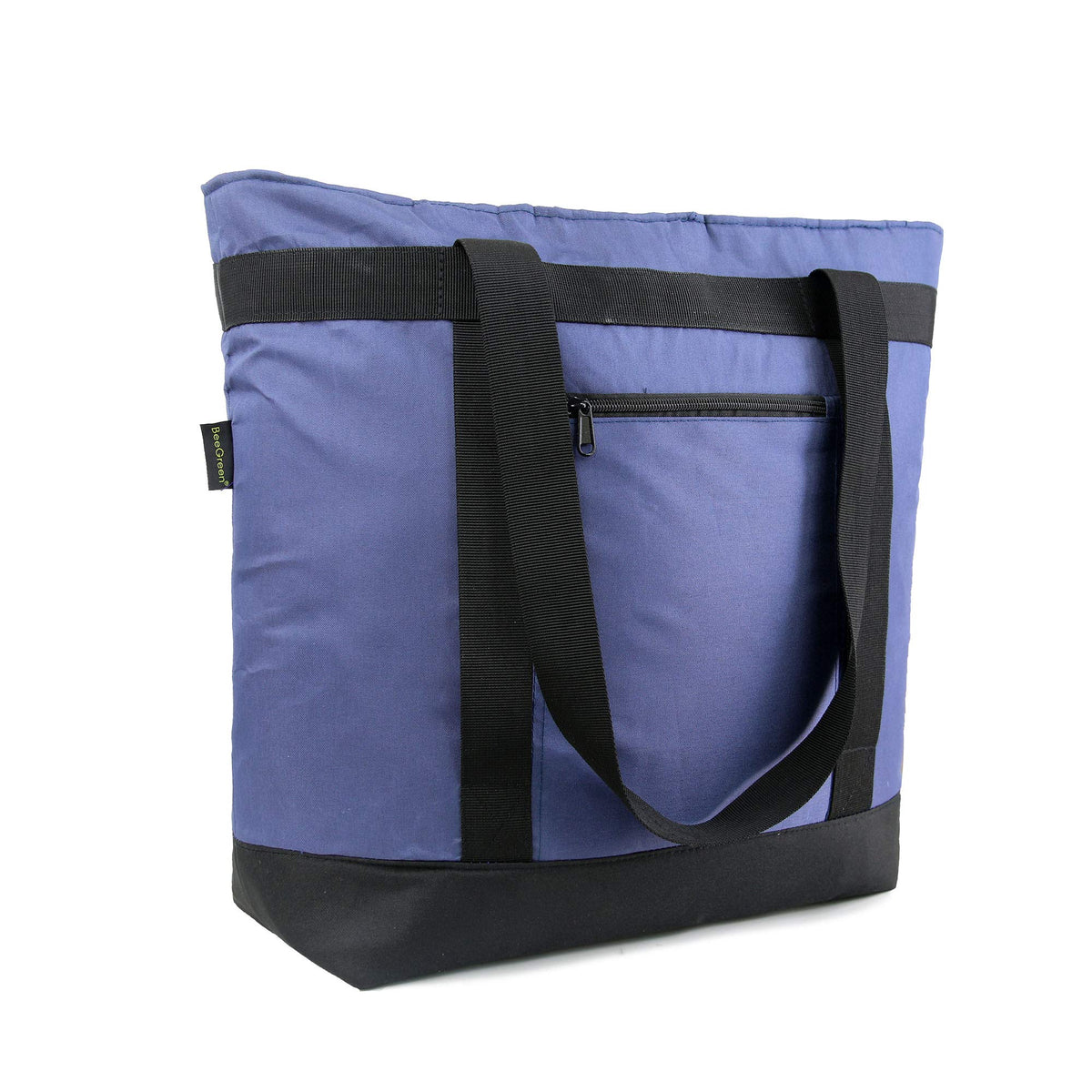 BeeGreen Cooler Bag Soft Insulated Tote for Beach Travel Grocery Shopping Lunch Portable Large Ice Coolers with Handle Hard Freezer Bags with Zippered Top Foldable Leakproof Delivery Totes Navy