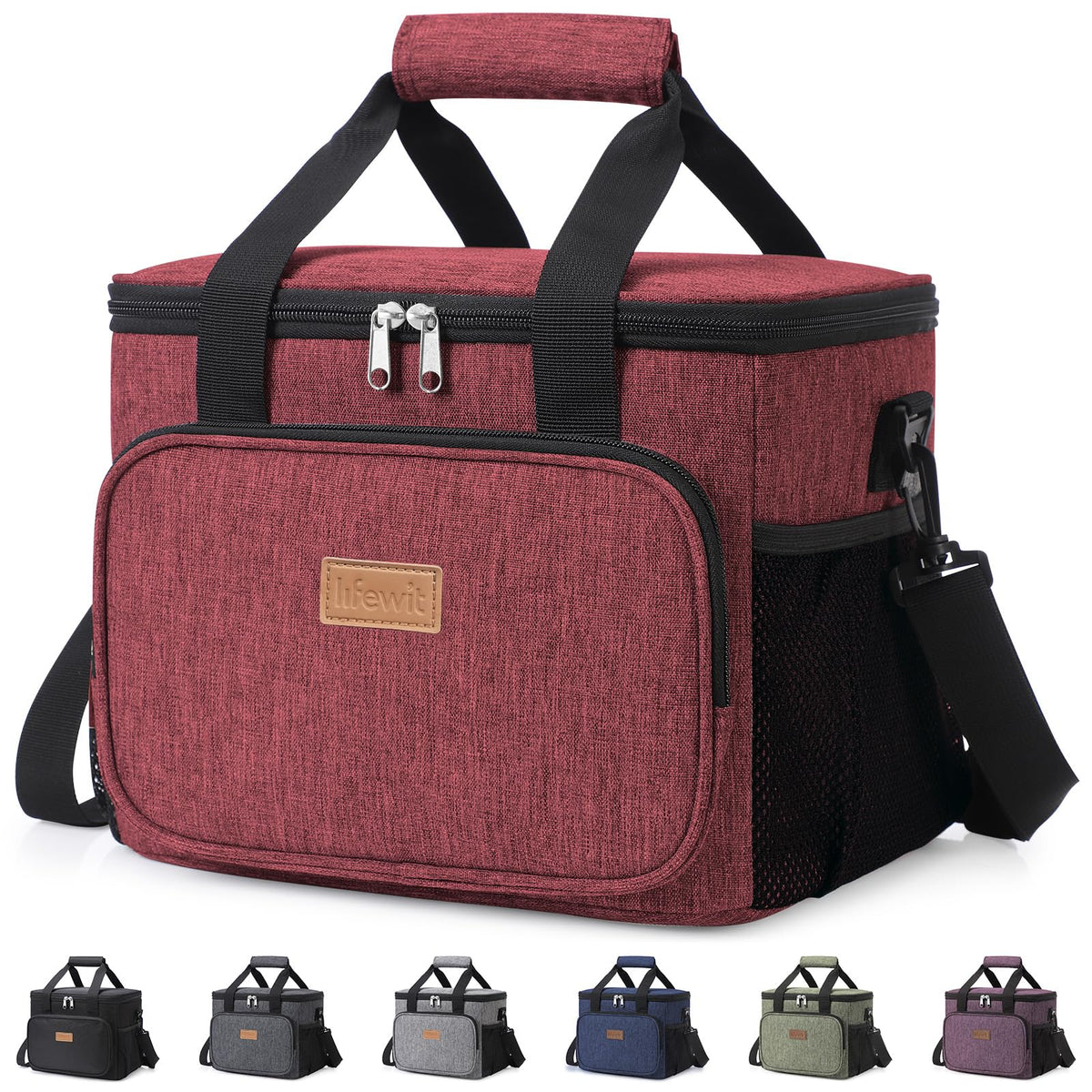 Lifewit Medium Lunch Bag, Insulated Lunch Box, Soft Cooler Cooling Tote for Adult Men Women, Black 12-Can (9L)