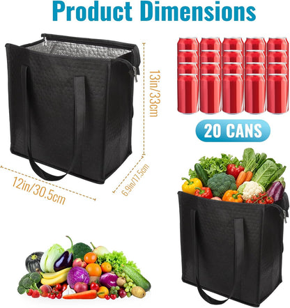 20 Pack Insulated Grocery Bags for Groceries, Large Foldable Thermal Bags