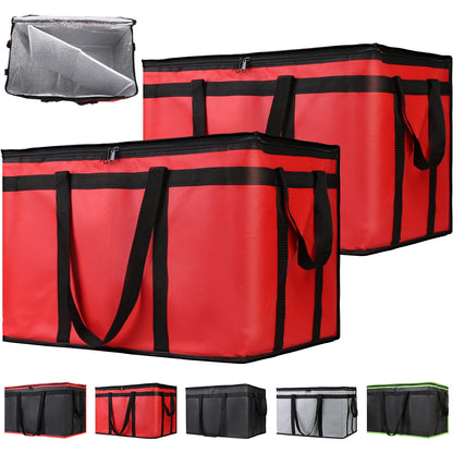 1-Pack Insulated Food Delivery Bag with Hard Bottom, 3X-Large, Black