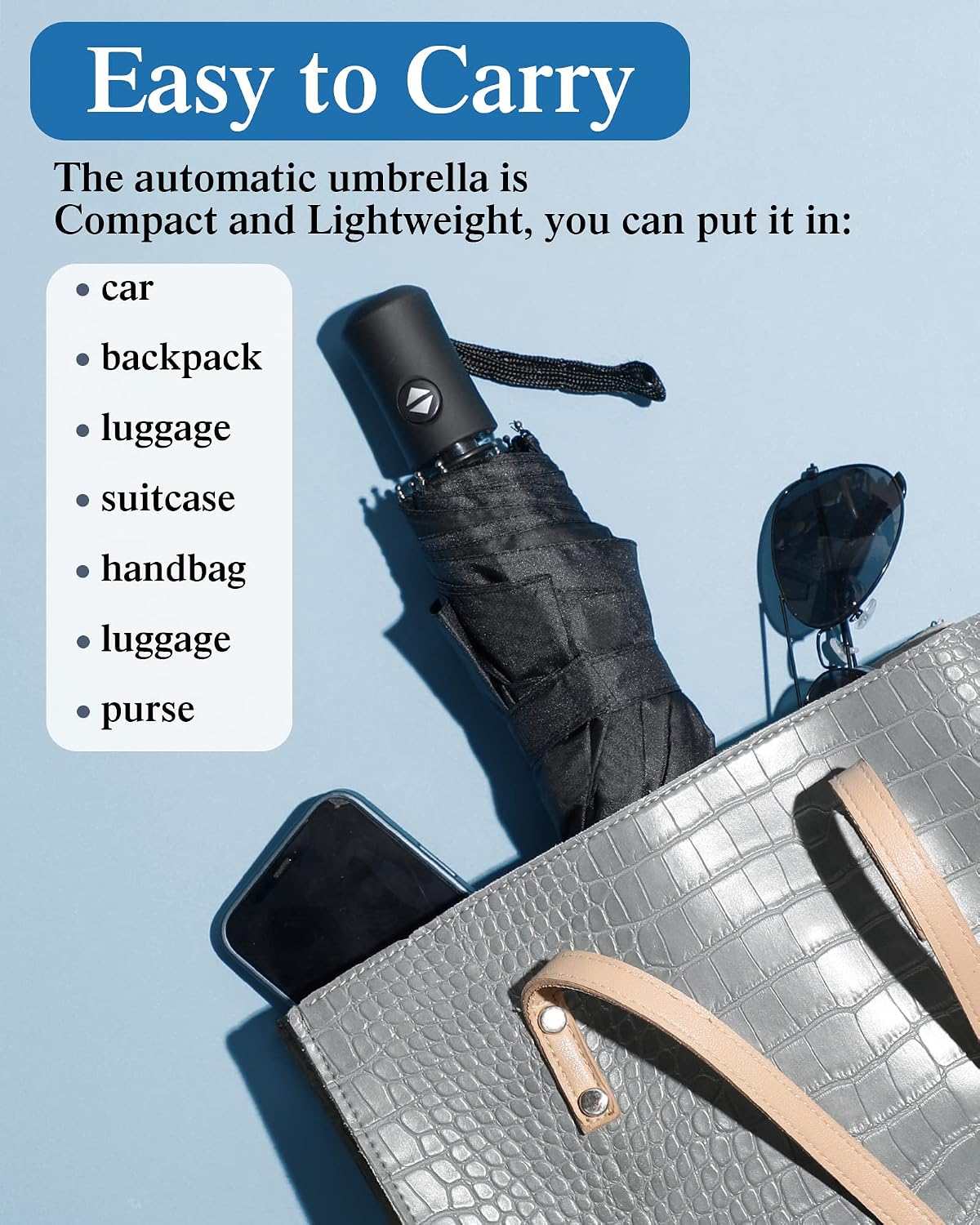 Yahenda 4 Pack Automatic Folding Umbrellas Travel Compact