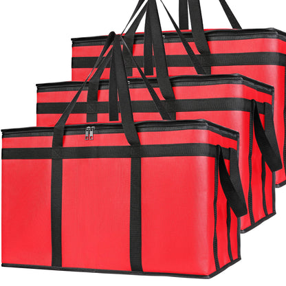 Bodaon 3 Pack Insulated Food Delivery Bags, XXXL Catering Cooler Bag Black