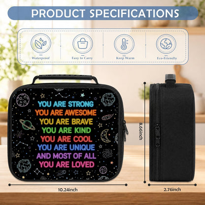 Neon Space Inspirational Lunch Bag Insulated Lunchbox