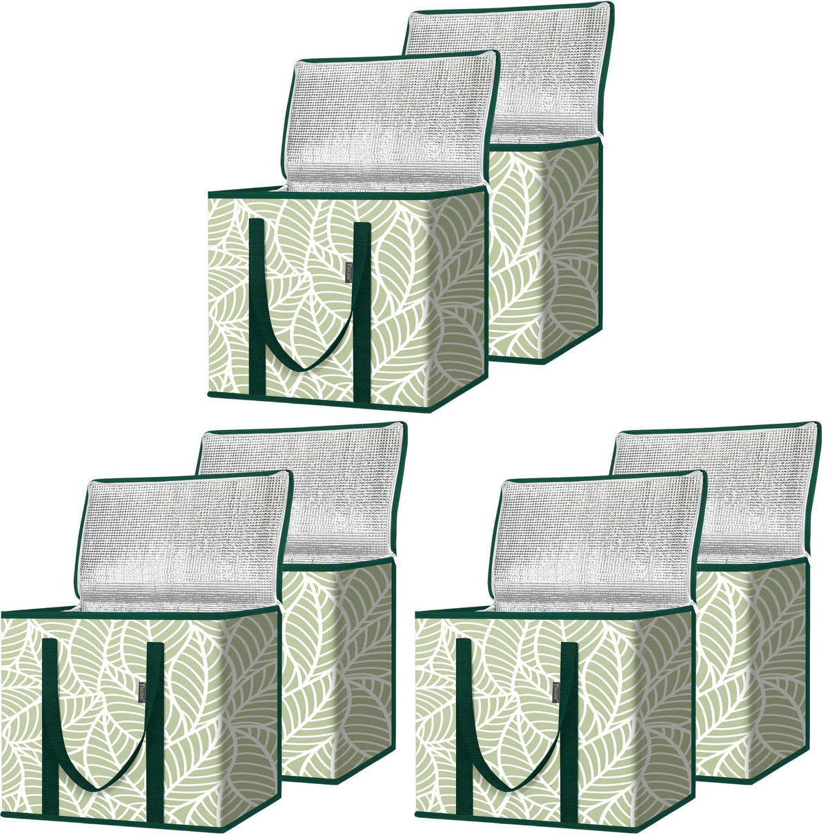 BALEINE Insulated Reusable Grocery Bags with Zippered Top, Large Cooler Bag
