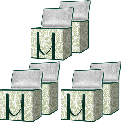 BALEINE Insulated Reusable Grocery Bags with Zippered Top, Large Cooler Bag