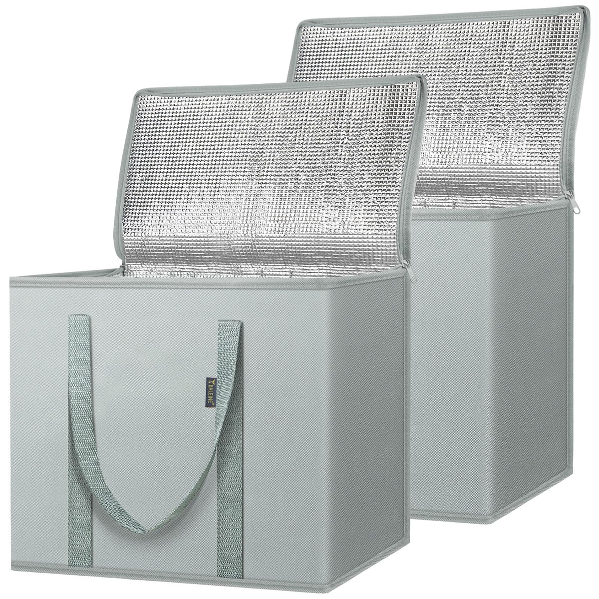 BALEINE Insulated Reusable Grocery Bags with Zippered Top, Large Cooler Bag