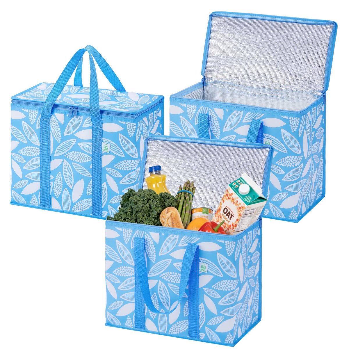 VENO 3 Pack Insulated Cooler Reusable Grocery Shopping Bag Food Delivery