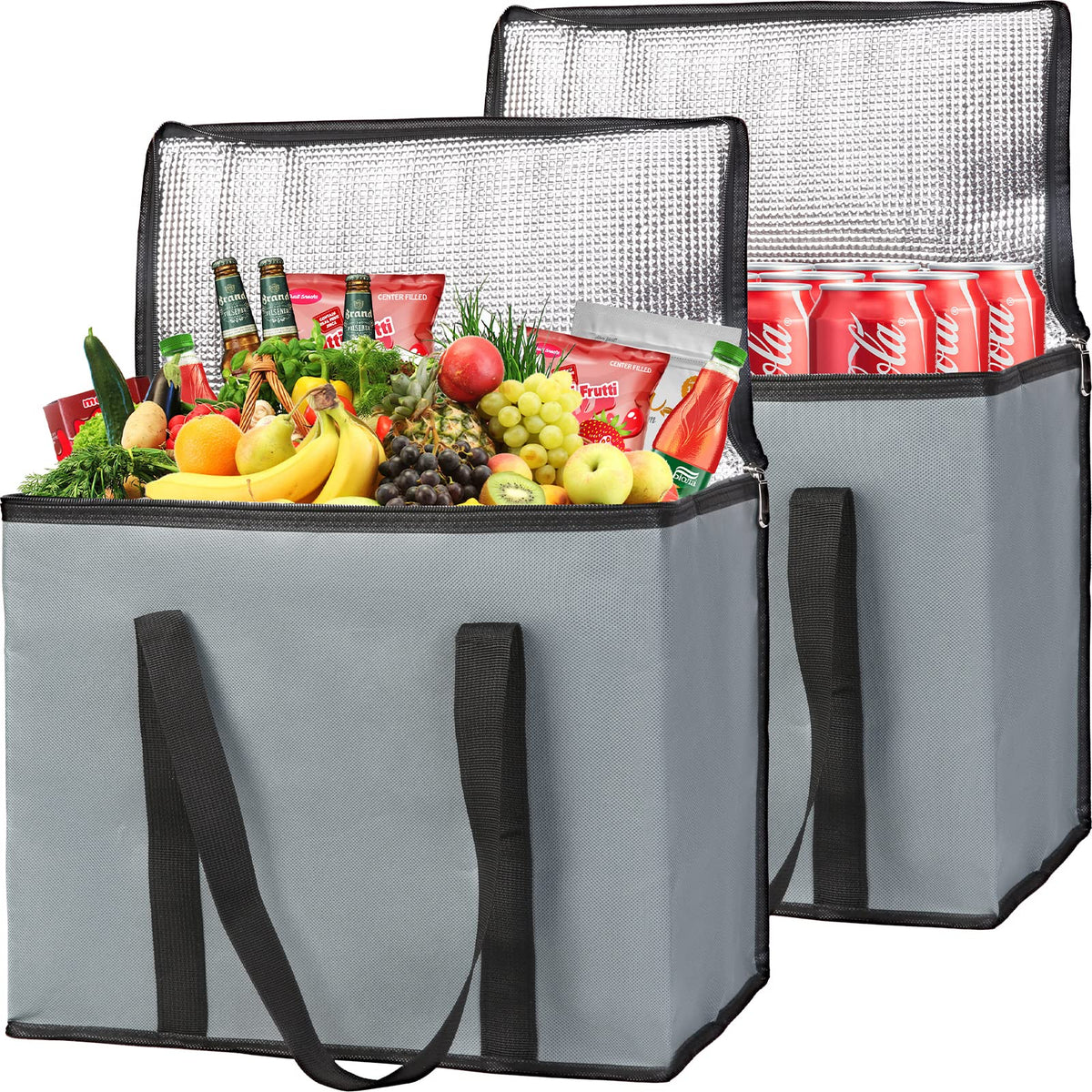 1-Pack Insulated Food Delivery Bag with Hard Bottom, 3X-Large, Black