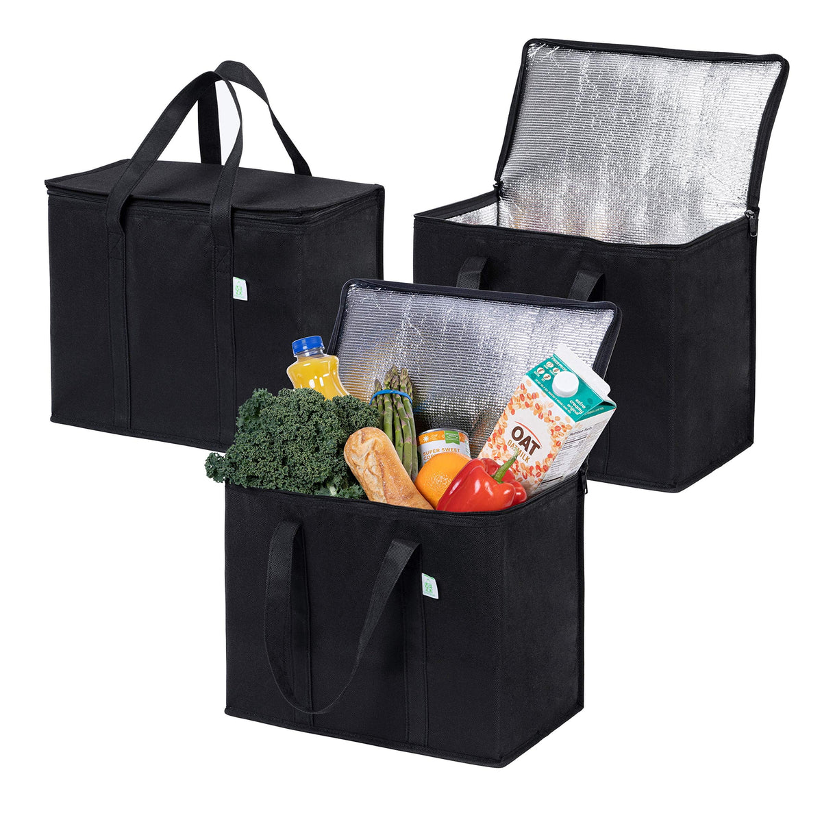 VENO 3 Pack Insulated Cooler Reusable Grocery Shopping Bag Food Delivery