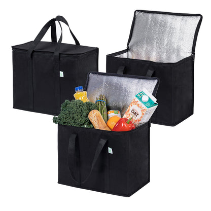 VENO 3 Pack Insulated Cooler Reusable Grocery Shopping Bag Food Delivery